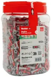 Produktbild: fischer DuoPower 6 x 30 in der BigBox, 950 Universaldübel, leistungsstarker 2-Komponenten-Dübel, Kunststoffdübel zur Befestigung in Beton, Ziegeln, Stein, Gipsbauplatten uvm., ohne Schrauben