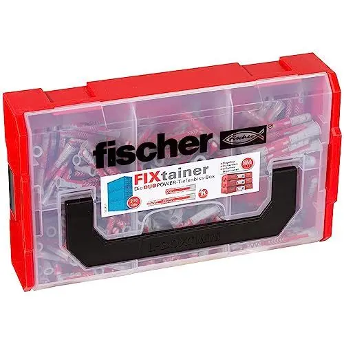 Produktbild: fischer L-Boxx Mini DuoPower, 210-teiliges Dübelset, 6-8 mm Durchmesser, 30-65 mm Länge, für Profis und Heimwerker, Universaldübel DuoPower kurz und lang