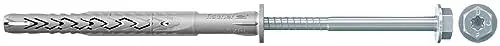 Produktbild: fischer Langschaftdübel SXRL 10 x 100 FUS, Dübel mit Sechskantschraube & angeformter U-Scheibe, Nylondübel für die Befestigung von Metallkonstruktionen, 50 Stück