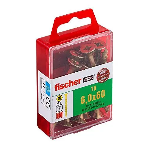 Produktbild: fischer PowerFast 8,0 x 120, Holzbauschrauben mit Teilgewinde und Tellerkopf für den konstruktiven Holzbau, Torx-Antrieb, blauverzinkt, 50 Stück