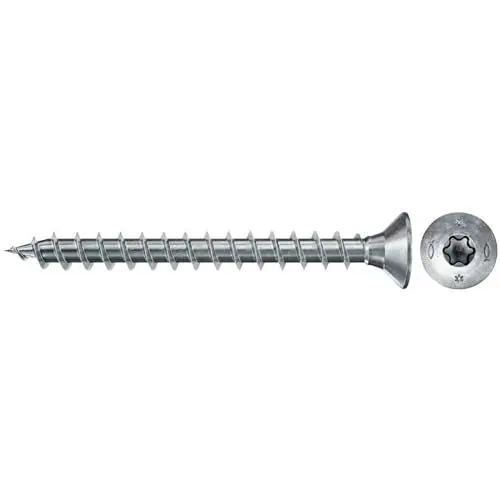 Produktbild: fischer PowerFast II CTF 3,0 x 30, Spanplattenschraube (200 Stk.) mit Vollgewinde, Senkkopfschraube mit Innenstern, Schraube für Holzverarbeitung, reduziert Einschraubwiderstand & Einschraubzeit