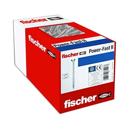 Produktbild: fischer PowerFast II CTP 3,0 x 35, Spanplattenschraube (200 Stk.) mit Teilgewinde, Senkkopfschraube mit Innenstern, Schraube für Holzverarbeitung, reduziert Einschraubwiderstand & Einschraubzeit