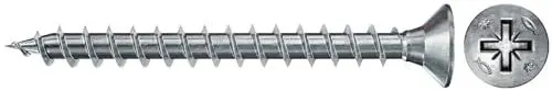 Produktbild: fischer PowerFast II CZF 3,0 x 25, Spanplattenschraube (100 Stk.) mit Vollgewinde, Senkkopfschraube mit Kreuzschlitz, Schraube für Holzverarbeitung, reduziert Einschraubwiderstand & Einschraubzeit