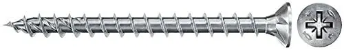 Produktbild: fischer PowerFast II CZF 3,5 x 12, Spanplattenschraube (200 Stk.) mit Vollgewinde, Senkkopfschraube mit Kreuzschlitz, Schraube für Holzverarbeitung, reduziert Einschraubwiderstand & Einschraubzeit