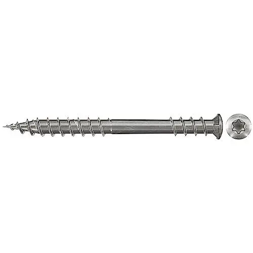Produktbild: fischer PowerFast Terrassenschraube 5,5 x 40, Senkkopf, nicht rostender Stahl A2, Innenstern Torx-Antrieb, zum Verschrauben von Terrassenbeplankungen auf Holz-Unterkonstruktionen, 200 Stk