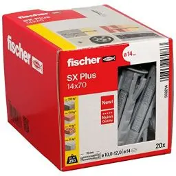 Produktbild: fischer Spreizdübel SX Plus 14 x 70, Schachtel mit 20 Nylondübeln, Dübel für optimalen Halt bei Befestigungen in Beton, Vollziegel, Porenbeton, Hochlochziegel uvm.