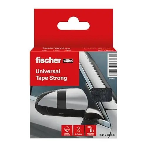 Produktbild: fischer Universal Tape Strong Gewebeband, 25 m x 48 mm, extrem starkes Gewebeband für den Innen- & Außenbereich, Allzweckklebeband mit hoher Zugfestigkeit, witterungs- & wetterbeständig