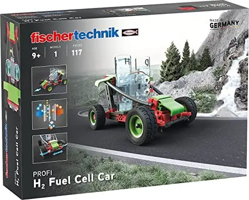 Produktbild: fischertechnik 559880 Profi H2 Fuel Cell Car – Bausatz für Kinder ab 9 Jahren, wasserstoffbetriebenes Fahrzeug zum Zusammenbauen, inkl. Motor & Brennstoffzelle, Schwarz