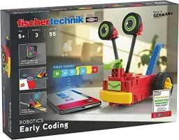Produktbild: fischertechnik 559889 ROBOTICS – Early Coding, Bausatz für Kinder ab 5 Jahren, Experimentierkasten für 3 Roboter Modelle, zum Bauen & Programmieren, mit Motoren & Sensoren