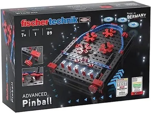 Produktbild: fischertechnik 569015 Advanced Pinball - Baukasten für Kinder ab 7 Jahre, Konstruktionsspielzeug, Mini Spiele mit Flipper Spiel, Schwarz