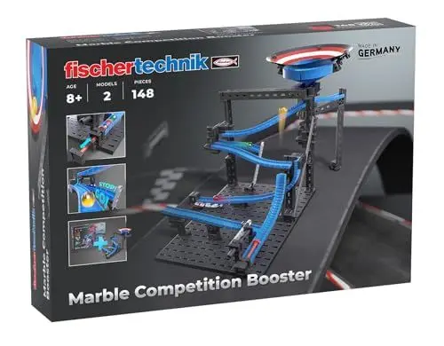 Produktbild: fischertechnik Marble Competition Booster 571897 – Murmelbahn-, Kugelbahn-Erweiterung, mit Trichter, ab 8 Jahre, Blau