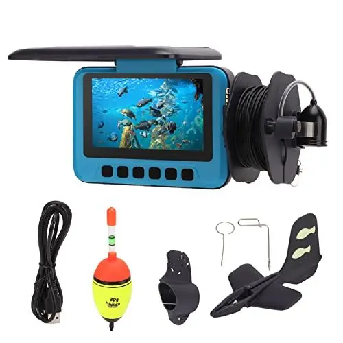 Produktbild: Fischfinder-Kamera, Infrarot-Nachtsicht-Unterwasser-HD-Visueller Fischfinder mit 4,3-Zoll-IPS-Display, 160-Grad-Weitwinkelobjektiv und 2 LED-Leuchten