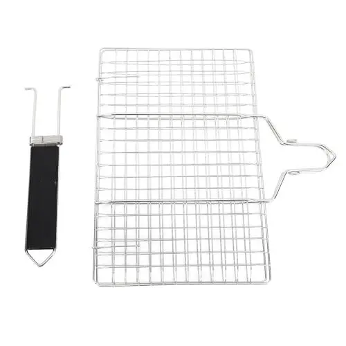 Produktbild: Fischgrillgestell, Faltbar, Edelstahl, Gemüsegrillkorb, Tragbares Grillzubehör für Fisch, Fleisch, Gemüse, Picknicks Im Freien, Camping