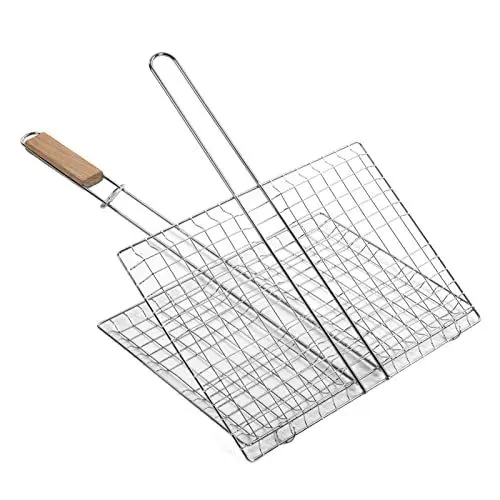 Produktbild: Fischgrillkorb, BBQ-Grillkorb, Edelstahl, Rostfrei, Mehrzweck-Fischgrillkorb für den Außenbereich