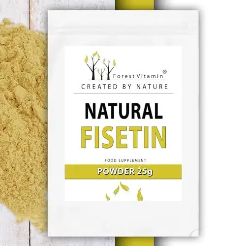 Produktbild: FISETIN - Forest Vitamin Natural Fisetin - 25g Pulver - Extrakt aus Podolia Immergrün - Geeignet für Veganer und Veganer - Selbstwertgefühl, Gedächtnis und Konzentration