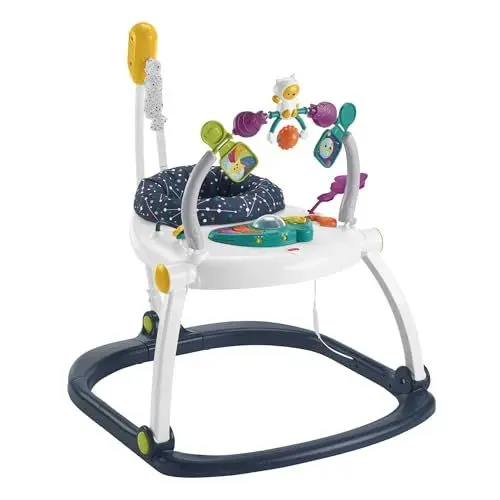 Produktbild: Fisher-Price HBG73 - Kätzchen Astronaut Jumperoo, Aktivitätscenter zum Thema Weltall für Kleinkinder mit verstellbarem Sitz zum Hopsen, mit Lichtern, Musik und interaktiven Spielzeugen