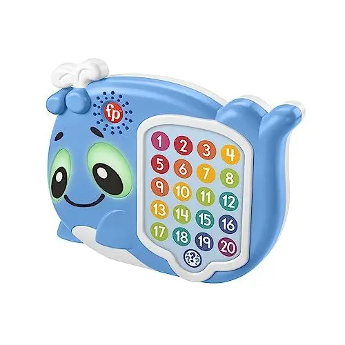 Produktbild: Fisher-Price HJR75 - BlinkiLinkis Quiz Wal, interaktives Lern-Spielzeug mit Musik, Lichtern, Melodien und Sätzen, Babyspielzeug für Kinder ab 18 Monaten
