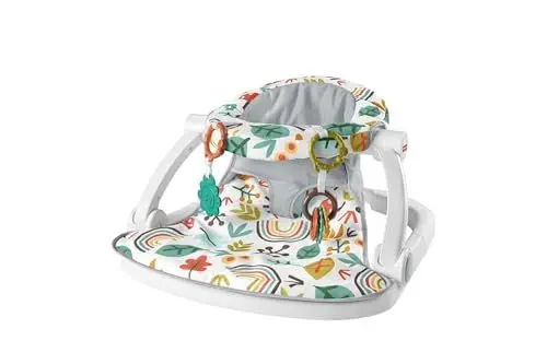 Produktbild: Fisher-Price HPY89 - transportabler Babysitz mit Spielzeug, Baby-Stuhl zum Aufrechtsitzen, Bodensitz für Babys, Wunder-Wald, Babyzubehör