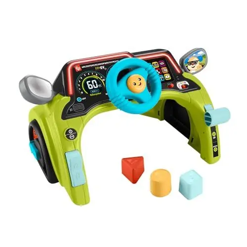 Produktbild: Fisher-Price Lernspielzeug für Babys und Kleinkinder Lernspaß Fahrspaß Lenker, Auto Spielcenter für Kinder ab 6 Monaten, mehrsprachige Version, HYR92