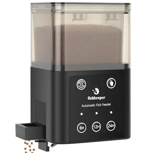 Produktbild: fishkeeper Automatischer Fischfutterautomat mit DREI zeitgesteuerte Fütterungsmodi, 200ml geeignet für die Fütterung von Aquarien im Urlaub