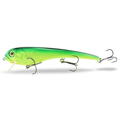 Produktbild: FISHN® Grumpy Father XL Wobbler, 1-5 Meter, 22cm, 112gr, Floating, 2 x Tauchschafeln, großer Schleppköder zum Hecht Angeln (GRUMPYFather Fire Tiger)