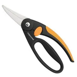 Produktbild: Fiskars Allzweckschere, Länge: 22 cm, Rostfreie Stahl-Klinge/Glasfaserverstärkte Kunststoff-Griffe, Schwarz/Orange, Elegance, P45, 1001533