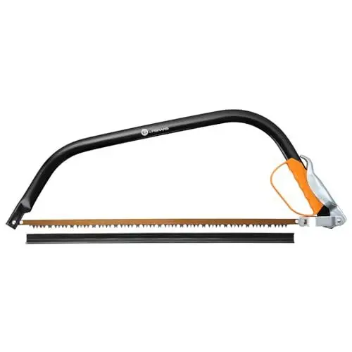 Produktbild: Fiskars Bügelsäge mit feststehendem Blatt für feuchtes Holz, Länge: 70 cm (24 Zoll), Inklusive Sägeblattschutz, Hochwertiger Stahl, Schwarz/Orange, SW31, 1000615