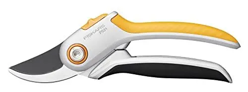 Produktbild: Fiskars Bypass-Gartenschere für frische Äste und Zweige, Antihaftbeschichtet, Stahl-Klingen/Aluminium-Griffe, Schwarz/Orange, Plus, P531, 1057168