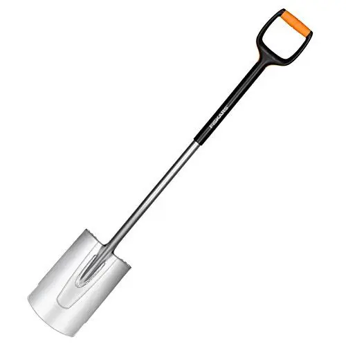 Produktbild: Fiskars Gärtnerspaten für weiche, steinarme Böden, Rund, Länge: 120 cm, Qualitätsstahl-Blatt/Glasfaserverstärkter Kunststoff-Stiel, Schwarz/Orange, Xact, L, 1003681