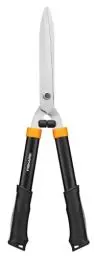 Produktbild: Fiskars Heckenschere HS21, Für Form- und Rückschnitt von Hecken und Büschen, Länge 59 cm, Gehärtete Stahl-Klingen/Soft-Touch Kunststoff-Griff, Schwarz/Orange, Solid, 1026827