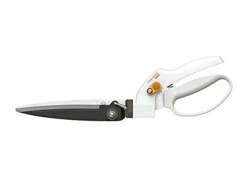 Produktbild: Fiskars Rasenkantenschere GS41 für Form- und Rückschnitt von Rasen und Hecken, Länge: 35,5 cm, Gewicht: 250 g, Weiß/Orange, FiberComp/Hochwertiger Stahl, Light, 1026917