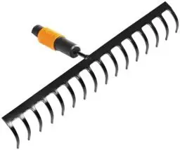 Produktbild: Fiskars Rechen mit 16 Zinken, Werkzeugkopf, Breite: 40 cm, Gehärtete Stahlzinken, Schwarz/Orange, QuikFit, 1000654