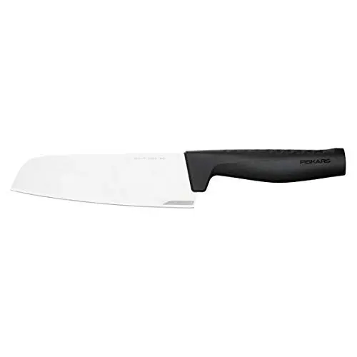 Produktbild: Fiskars Santoku-Messer, Hard Edge, Elegantes Design, Gesamtlänge: 29,1 cm, Rostfreier Stahl/Kunststoff, 1051761