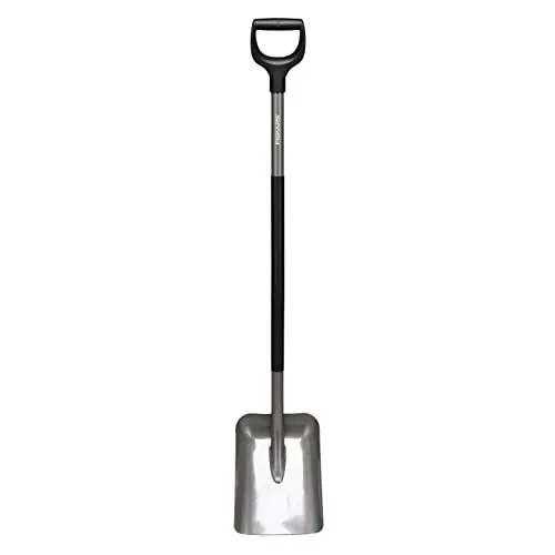 Produktbild: Fiskars Schaufel, Breite: 23 cm, Länge: 131,7 cm, SoftGrip, Hochwertiger Borstahl, Grau/Schwarz, Ergonomic, 1066712