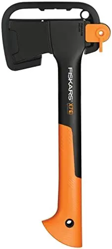 Produktbild: Fiskars Universalaxt, Inklusive Klingen- und Transportschutz, Länge: 35,5 cm, Antihaftbeschichtet, Hochwertiger Stahl-Klinge/Glasfaserverstärkter Kunststoff-Stiel, Schwarz/Orange, X7-XS, 1015618