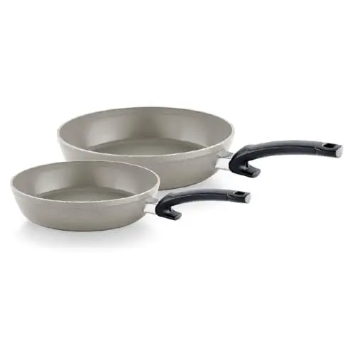 Produktbild: Fissler Ceratal Comfort Pfannen-Set / 2-teilig, Aluminium-Pfanne, Keramik-beschichtet (24+28 cm) Ceramic Bratpfanne antihaftend – Induktion, Grau