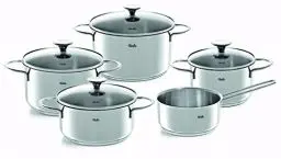 Produktbild: Fissler Copenhagen / Edelstahl-Topfset, 5-teilig, Kochtopf-Set, Töpfe mit Glas-Deckel, Induktion, alle Herdarten (3 Kochtöpfe, 1 Bratentopf, 1 Stielkasserolle-deckellos)