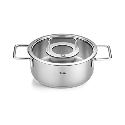 Produktbild: Fissler Pure Collection/Edelstahl-Bratentopf (Ø 20 cm, 2,4L) Töpfe inkl. Metall-Deckel, Innen-Skalierung – Induktion