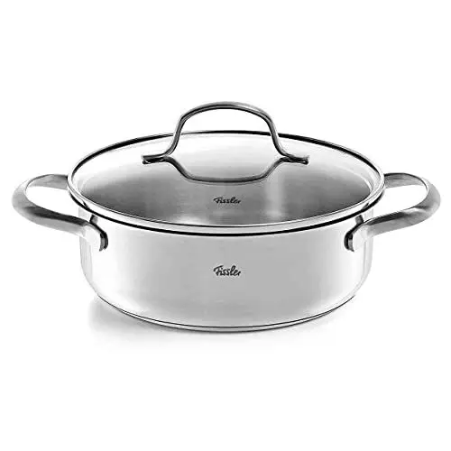 Produktbild: Fissler San Francisco/Edelstahl-Bratentopf (2,1 L - Ø 20 cm) Bräter mit Glas-Deckel, Schüttrand, energiesparend - auch Induktion