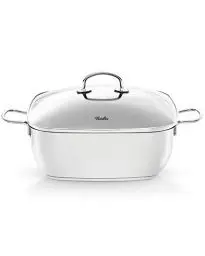 Produktbild: Fissler Secural / Edelstahl-Bräter, beschichtet (6,5 L - Ø 28 cm) großer Schmortopf quadratisch, mit Glas-Deckel, backofengeeignet - Induktion, Silver