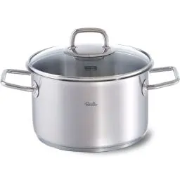 Produktbild: Fissler Viseo / Edelstahl-Topf (5,7 L - Ø 24 cm) Kochtopf mit Glas-Deckel, Innenskalierung, Schüttrand, Induktions-Kochtopf, energiesparend, für alle Herdarten - auch Induktion