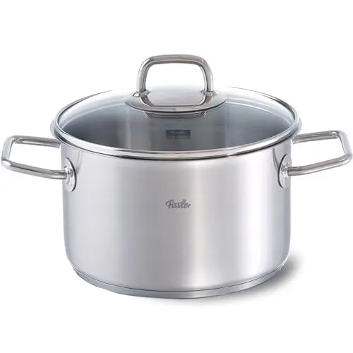 Produktbild: Fissler Viseo / Edelstahl-Topf (5,7 L - Ø 24 cm) Kochtopf mit Glas-Deckel, Innenskalierung, Schüttrand, Induktions-Kochtopf, energiesparend, für alle Herdarten - auch Induktion