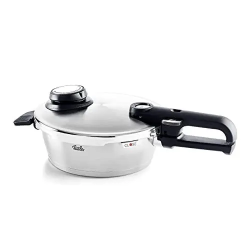 Produktbild: Fissler Vitavit Premium / Schnell-Bratpfanne (1,8 L, Ø 18 cm) Edelstahl-Dampfkochtopf,4-Garstufen, inkl. Einsatz - Induktion, Silber