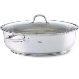Produktbild: Fissler / Edelstahl-Bräter (8,8 L - Ø 38 cm) großer ovaler Schmortopf, mit Glas-Deckel, backofen-& spülmaschinengeeignet - Induktion, Silber