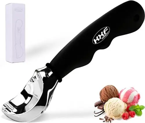 Produktbild: Fisstina Eisportionierer, ergonomischer bequemer Griff Kugelausstecher, Löffel Ball Maker für Cookies Wassermelone Milk-Shake, Küche Zubehör schwarz