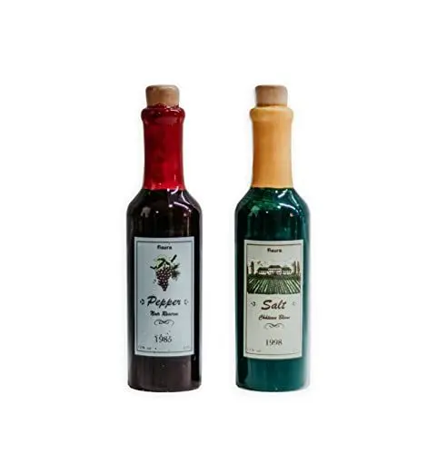 Produktbild: FISURA – Lustige salz und pfefferstreuer. Salz und pfefferstreuer set. Salz und pfefferstreuer keramik. Maße: 5 cm x 5 cm x 12 cm. (Wein, rot und gelb)