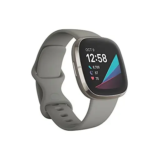Produktbild: Fitbit Sense Advanced Smartwatch with Tools for Heart Health, Stress Management & Skin Temperature Trends, Sage Grey / Silver