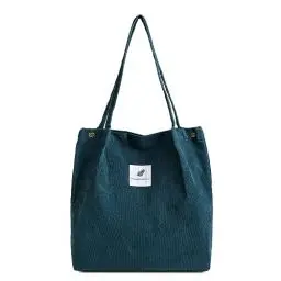 Produktbild: FITDON Cord Umhängetasche Damen, Groß Schultertasche Canvas Tasche Tote Handtasche für Alltag, Büro, Schulausflug und Einkauf - Grün