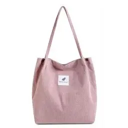 Produktbild: FITDON Cord Umhängetasche Damen, Groß Schultertasche Canvas Tasche Tote Handtasche für Alltag, Büro, Schulausflug und Einkauf - Rosa