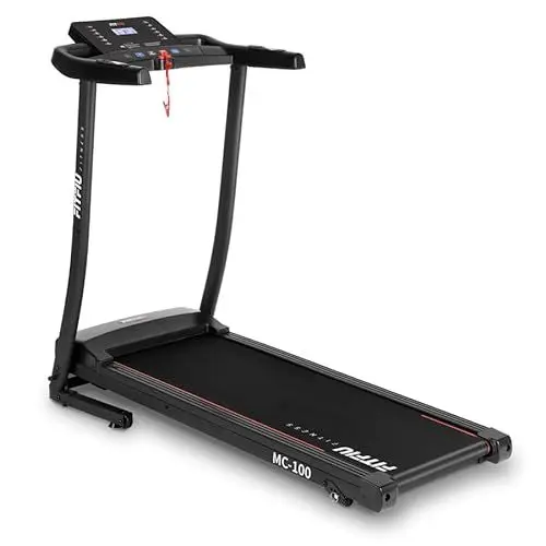 Produktbild: FITFIU Fitness MC-100 - klappbares Laufband, 2 Steigungen, interaktives Display, Bluetooth-Lautsprecher, 12 Programme, Maximalgewicht 120kg und Konnektivität mit KINOMAP App, für Zuhause/Büro
